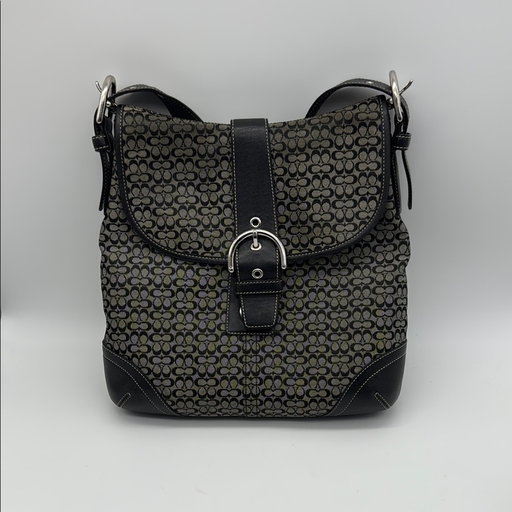 COACH VINTAGE SOHO JACQUARD Black and Gray Patterned Women's Bag.